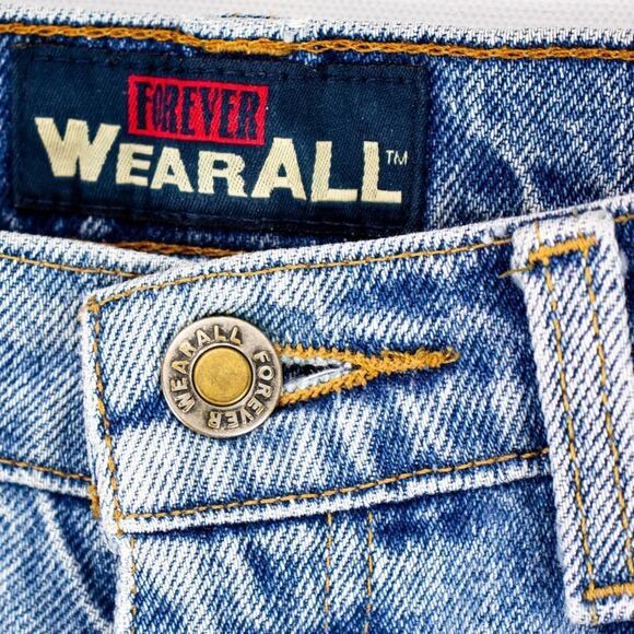 Forever WearAll Size 14 Womans Vintage Faded Blue Jeans Straight Leg 100% Cotton - Picture 4 of 11